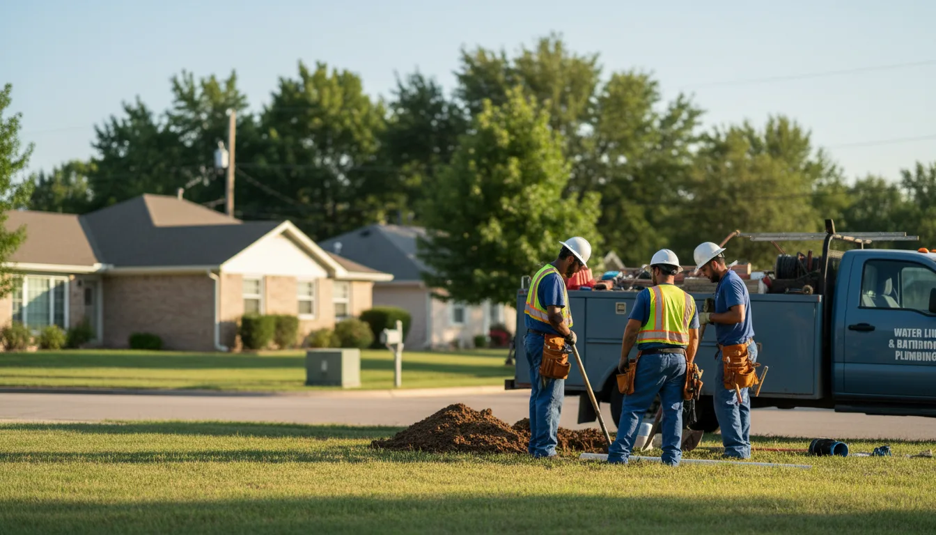 Residential water line and bathroom plumbing service in Grainfield, KS